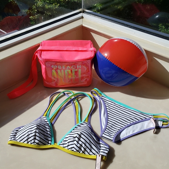 Victoria's Secret Swimwear Set Strappy Bikini Large Top & Medium Bottom NWT - Picture 2 of 15